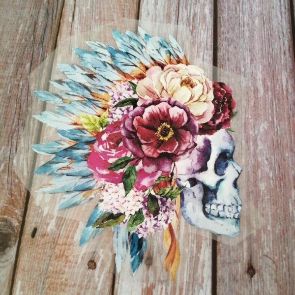 Tête de mort fleurs